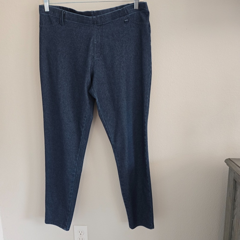 Faded Glory Womens Jeans Size 16-18 Pull On Stretchy Missing 1 Belt Loop